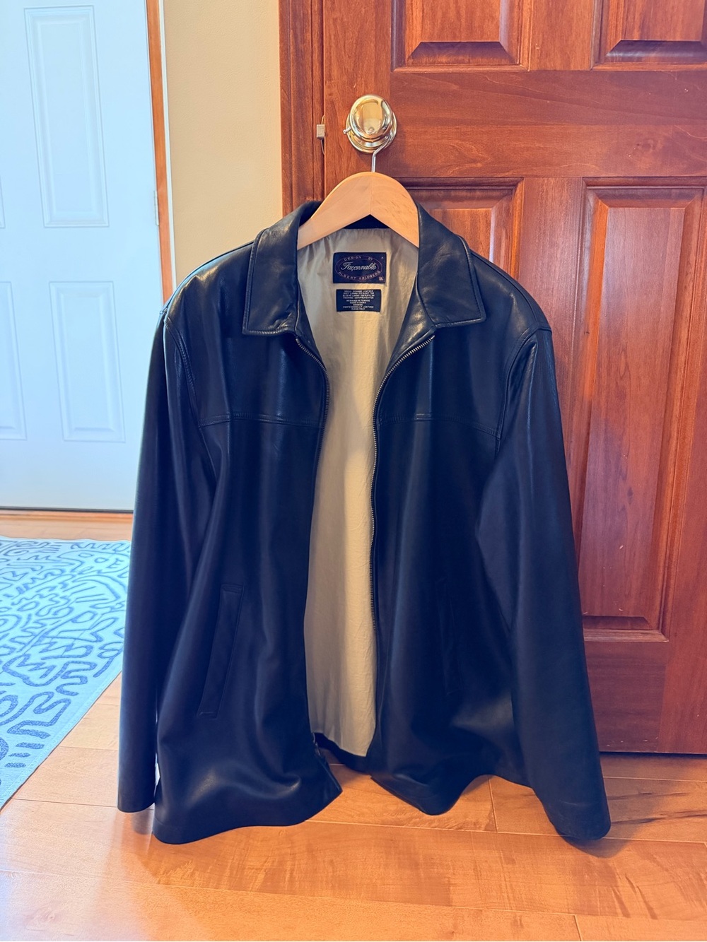 Faconnable Black Leather Jacket